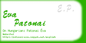 eva patonai business card