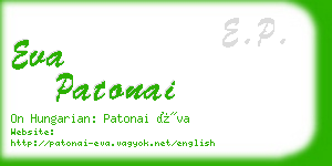 eva patonai business card